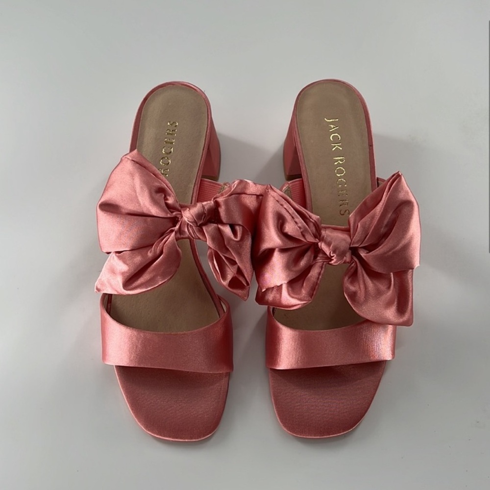 Jack Rogers Pink Satin Bow Sandals - Picture 3 of 5
